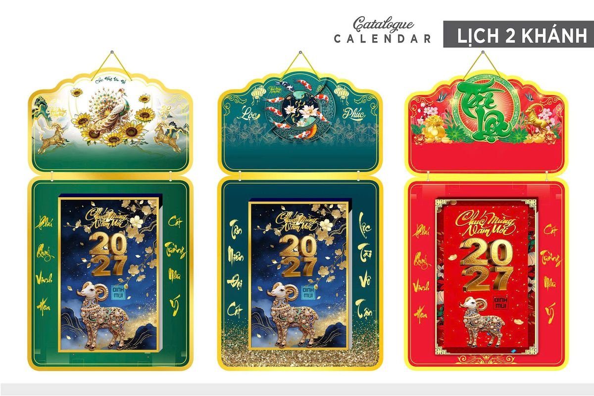 Lịch Khánh Gỗ Lamina 2 Đầu 2027 LM2D_026 - Quà Tặng Tech