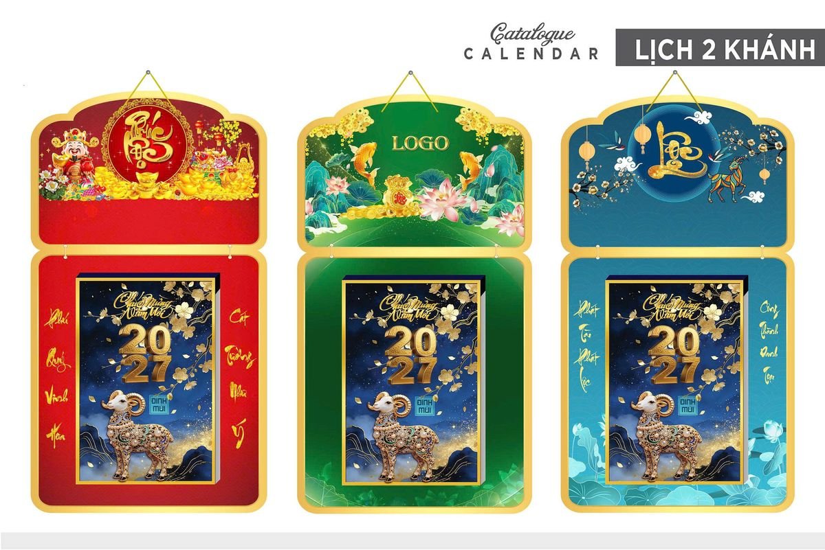Lịch Khánh Gỗ Lamina 2 Đầu 2027 LM2D_030 - Quà Tặng Tech
