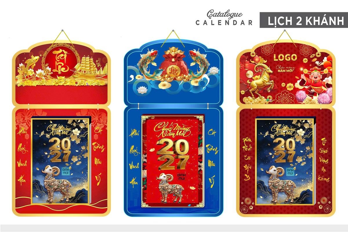 Lịch Khánh Gỗ Lamina 2 Đầu 2027 LM2D_032 - Quà Tặng Tech