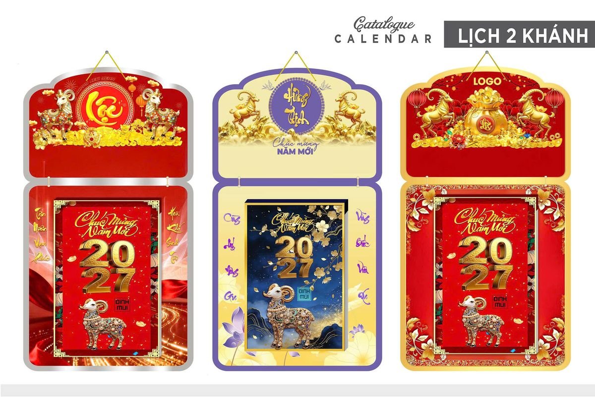 Lịch Khánh Gỗ Lamina 2 Đầu 2027 LM2D_033 - Quà Tặng Tech