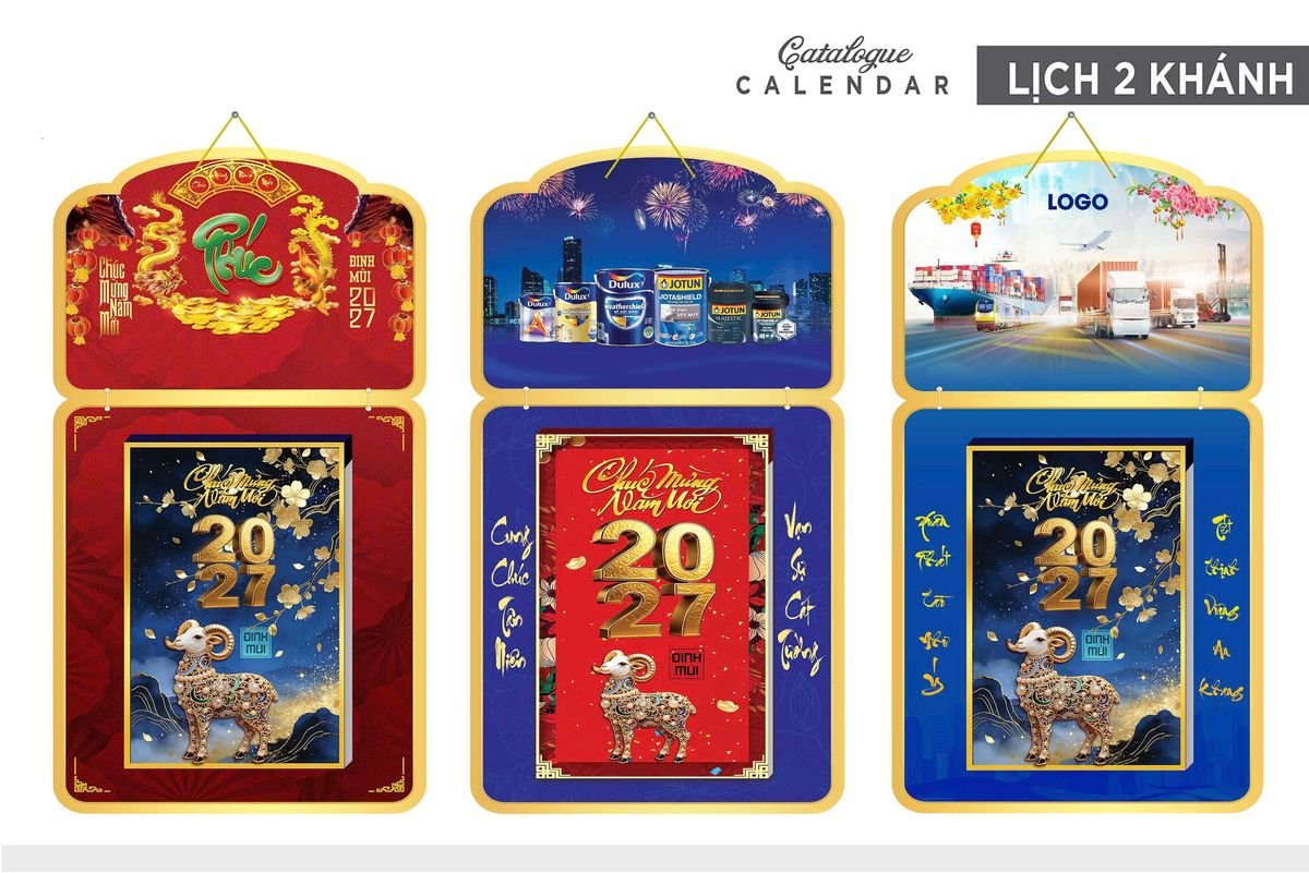 Lịch Khánh Gỗ Lamina 2 Đầu 2027 LM2D_034 - Quà Tặng Tech