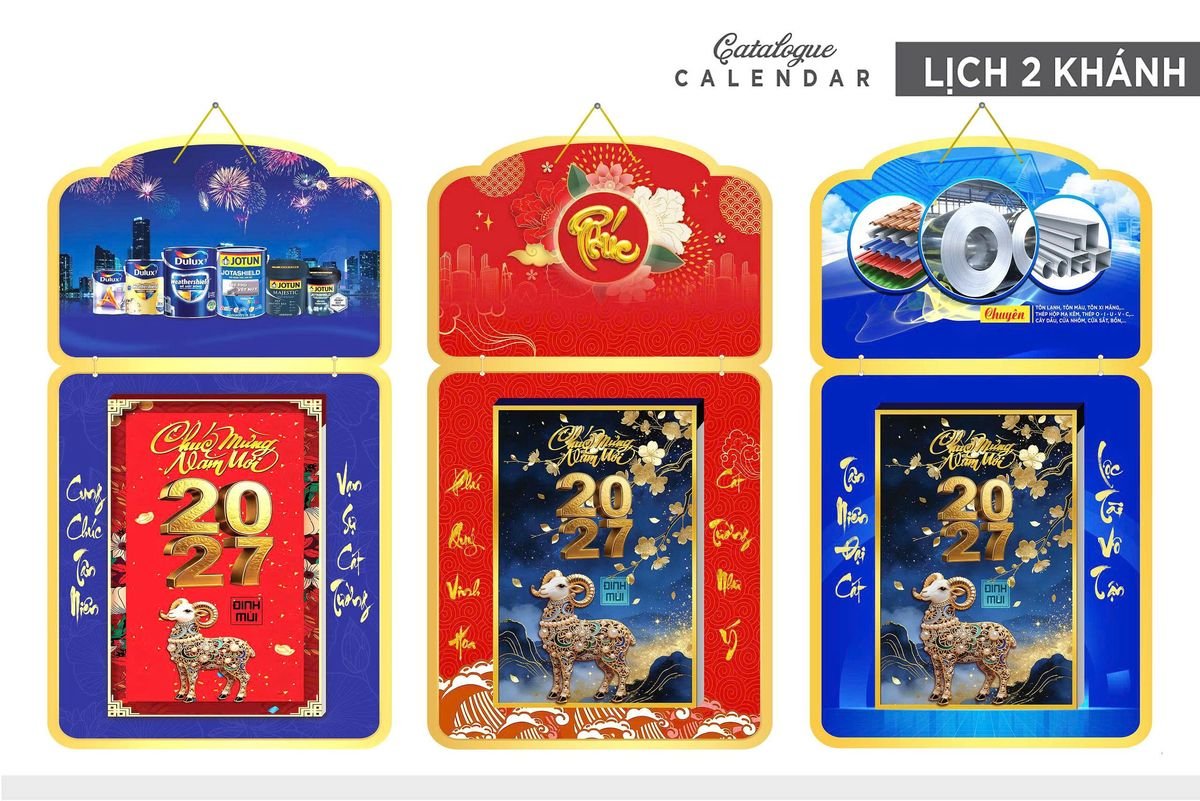 Lịch Khánh Gỗ Lamina 2 Đầu 2027 LM2D_036 - Quà Tặng Tech