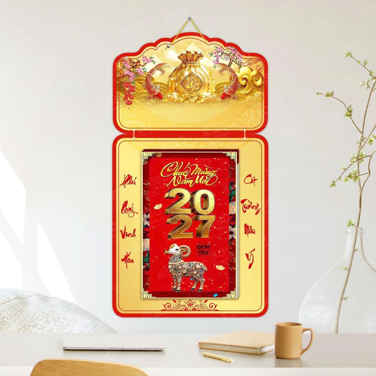 Lịch Khánh Gỗ Lamina 2 Đầu 2027 LM2D_043 - Quà Tặng Tech