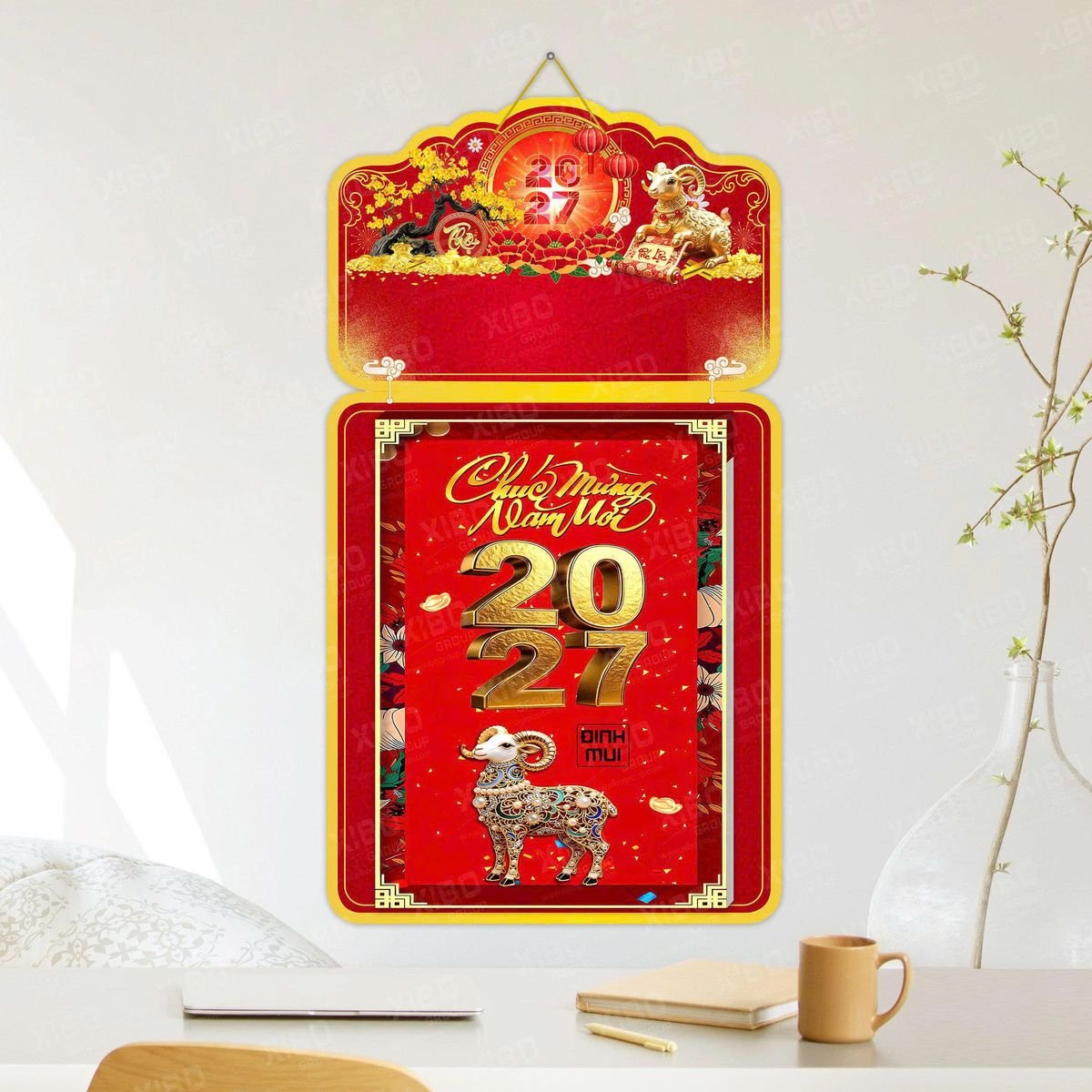 Lịch Khánh Gỗ Lamina 2 Đầu 2027 LM2D_044 - Quà Tặng Tech