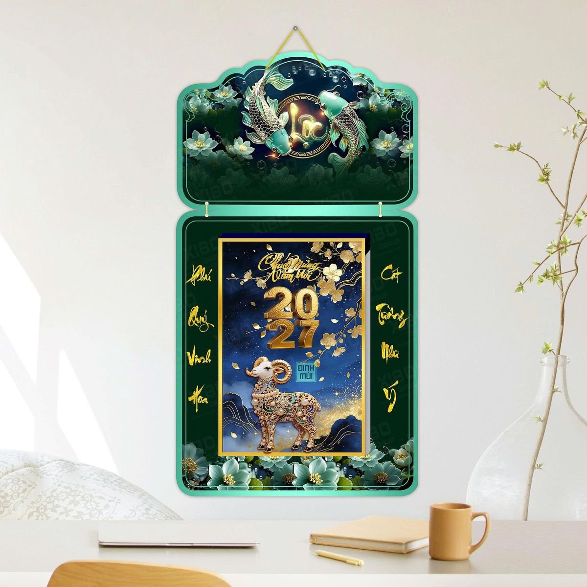 Lịch Khánh Gỗ Lamina 2 Đầu 2027 LM2D_045 - Quà Tặng Tech