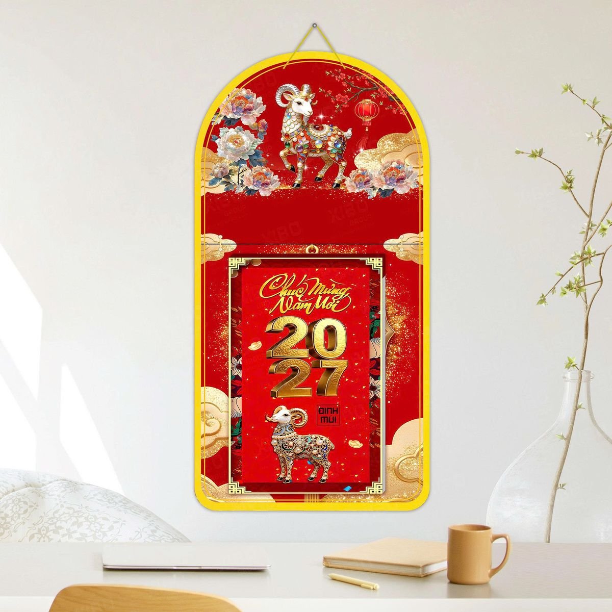 Lịch Khánh Gỗ Lamina 2 Đầu 2027 LM2D_048 - Quà Tặng Tech