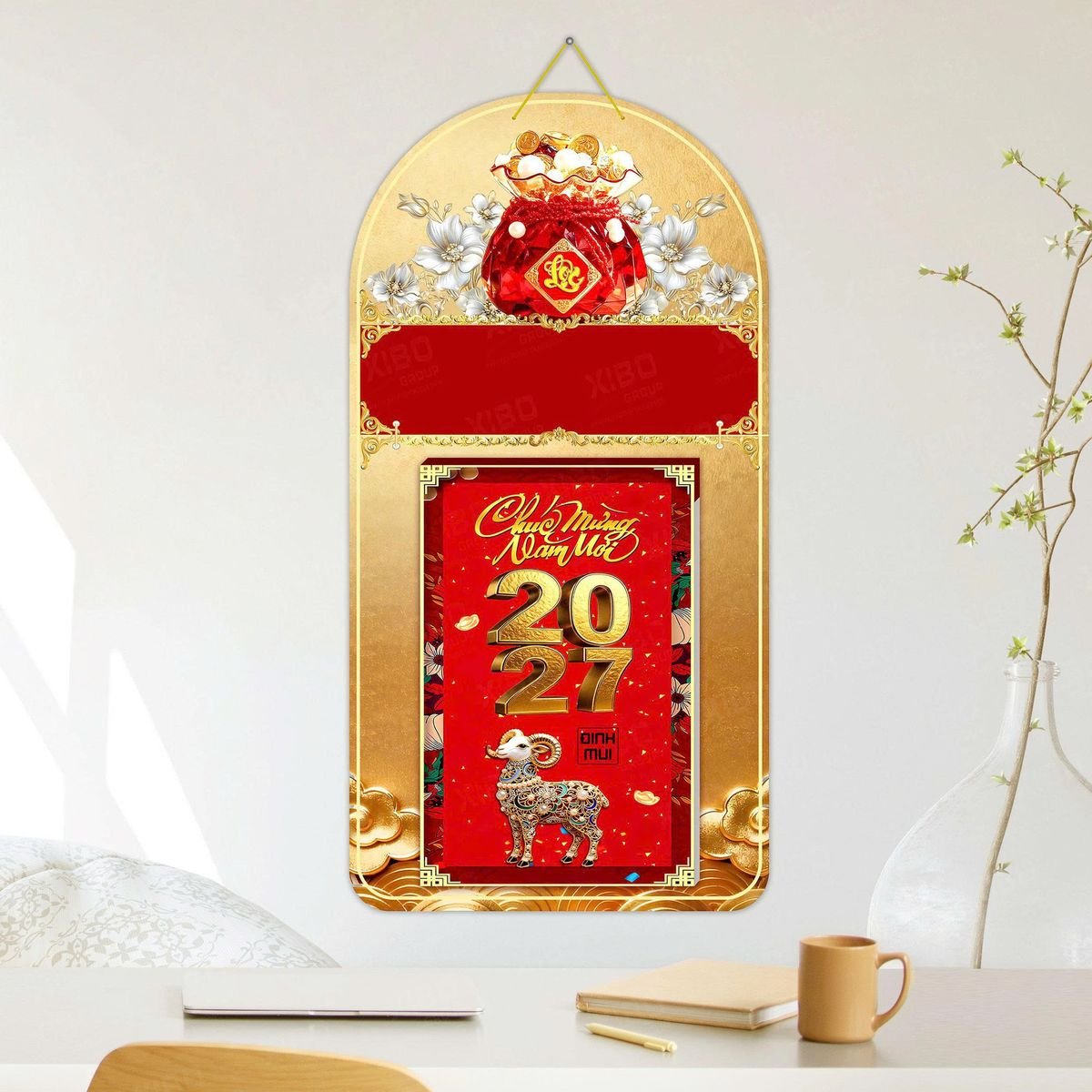Lịch Khánh Gỗ Lamina 2 Đầu 2027 LM2D_049 - Quà Tặng Tech