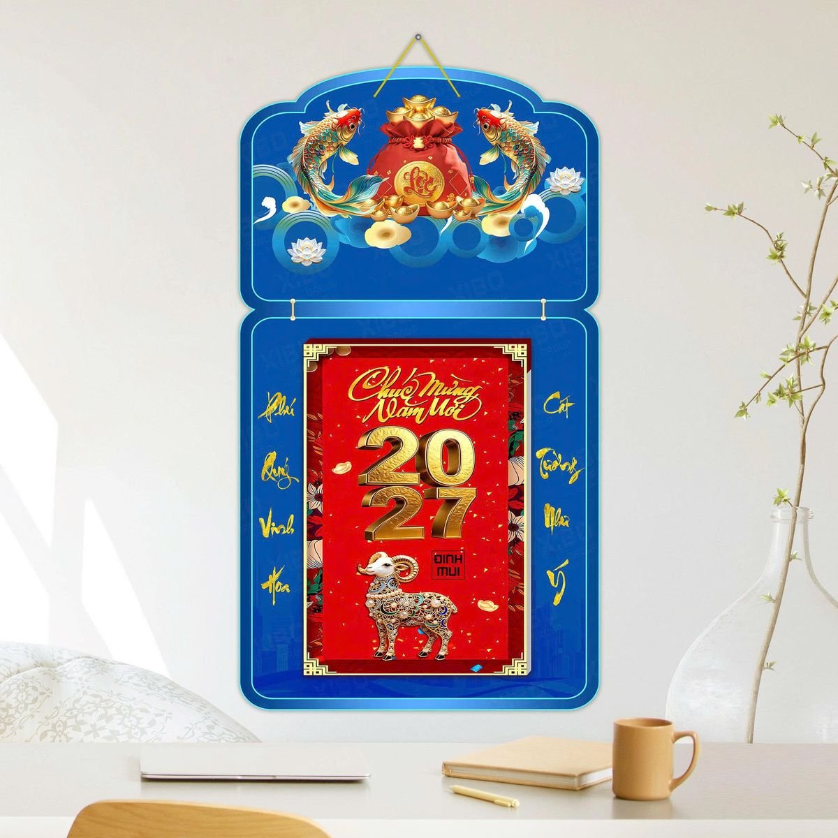 Lịch Khánh Gỗ Lamina 2 Đầu 2027 LM2D_052 - Quà Tặng Tech