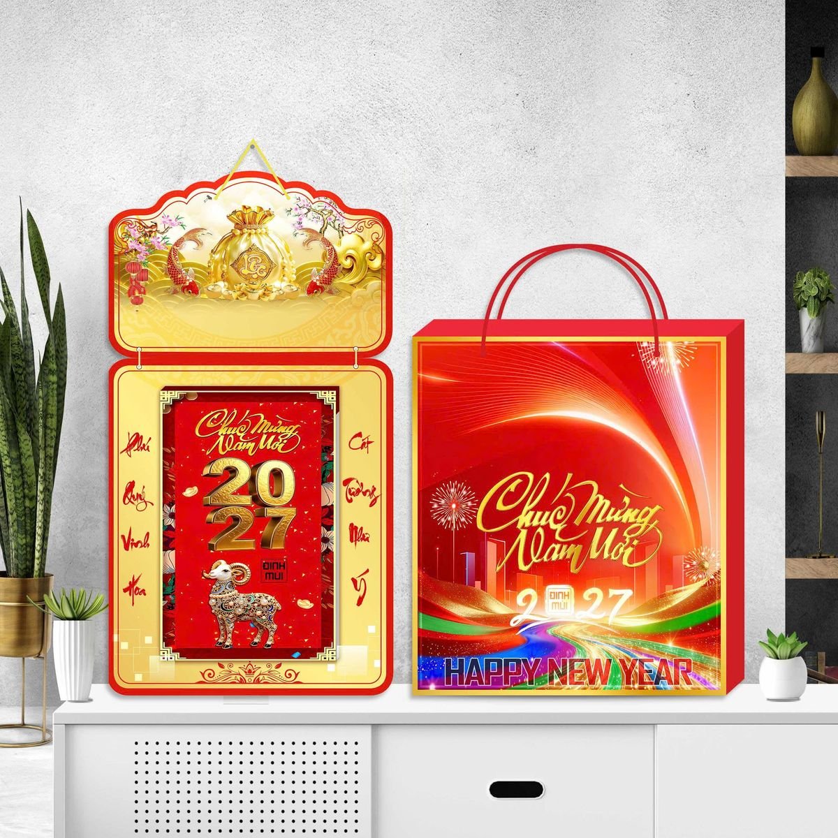 Lịch Khánh Gỗ Lamina 2 Đầu 2027 LM2D_057 - Quà Tặng Tech
