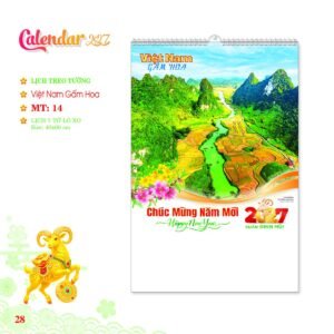 Lịch Treo Tường Lò Xo 2027 MT Mẫu MT14 (40 x 60cm) Quà Tết Doanh Nghiệp Công Nghệ Hiện Đại in logo doanh nghiệp quà tặng Tết tại Quà Tặng Tech VN