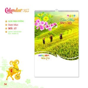Lịch Treo Tường Lò Xo 2027 MT Mẫu MT17 (40 x 60cm) Quà Tết Doanh Nghiệp Công Nghệ Hiện Đại in logo doanh nghiệp quà tặng Tết tại Quà Tặng Tech VN