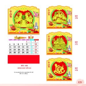 Lịch Treo Tường Lò Xo 2027 MT Mẫu MT172 (37 x 68cm) Quà Tết Doanh Nghiệp Công Nghệ Hiện Đại in logo doanh nghiệp quà tặng Tết tại Quà Tặng Tech VN
