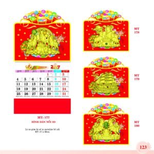 Lịch Treo Tường Lò Xo 2027 MT Mẫu MT179 (37 x 68cm) Quà Tết Doanh Nghiệp Công Nghệ Hiện Đại in logo doanh nghiệp quà tặng Tết tại Quà Tặng Tech VN