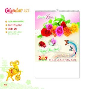 Lịch Treo Tường Lò Xo 2027 MT Mẫu MT26 (40 x 60cm) Quà Tết Doanh Nghiệp Công Nghệ Hiện Đại in logo doanh nghiệp quà tặng Tết tại Quà Tặng Tech VN