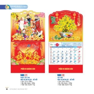 Lịch Treo Tường Lò Xo 2027 NB Mẫu NB172 (37 x 68cm) Quà Tết Doanh Nghiệp Công Nghệ Hiện Đại in logo doanh nghiệp quà tặng Tết tại Quà Tặng Tech VN