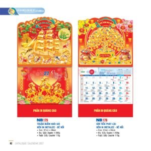 Lịch Treo Tường Lò Xo 2027 NB Mẫu NB175 (37 x 68cm) Quà Tết Doanh Nghiệp Công Nghệ Hiện Đại in logo doanh nghiệp quà tặng Tết tại Quà Tặng Tech VN