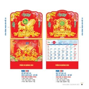 Lịch Bìa Treo 2027 NB Mẫu NB189D (29 x 41 cm) Quà Tết Doanh Nghiệp Công Nghệ Hiện Đại in logo doanh nghiệp quà tặng Tết tại Quà Tặng Tech VN