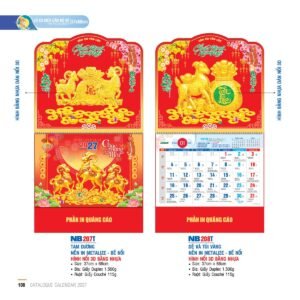Lịch Treo Tường Lò Xo 2027 NB Mẫu NB207T (37 x 68cm) Quà Tết Doanh Nghiệp Công Nghệ Hiện Đại in logo doanh nghiệp quà tặng Tết tại Quà Tặng Tech VN
