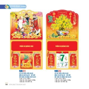 Lịch Treo Tường Lò Xo 2027 NB Mẫu NB211 (37 x 68cm) Quà Tết Doanh Nghiệp Công Nghệ Hiện Đại in logo doanh nghiệp quà tặng Tết tại Quà Tặng Tech VN