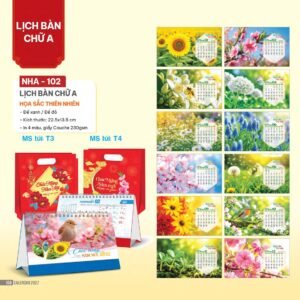 Lịch Bàn Chữ A 2027 NHA Mẫu NHA102 (17 x 19 cm) Quà Tết Doanh Nghiệp Công Nghệ Hiện Đại in logo doanh nghiệp quà tặng Tết tại Quà Tặng Tech VN