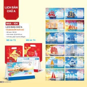 Lịch Bàn Chữ A 2027 NHA Mẫu NHA104 - Thuận Buồm Xuôi Gió (17 x 19 cm) Quà Tết Doanh Nghiệp Công Nghệ Hiện Đại in logo doanh nghiệp quà tặng Tết tại Quà Tặng Tech VN