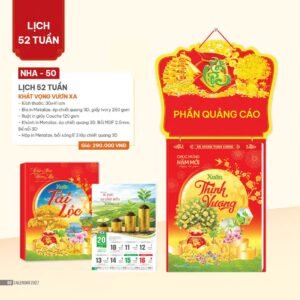 Lịch 52 Tuần 2027 NHA Mẫu NHA50 (30 x 41cm) Quà Tết Doanh Nghiệp Công Nghệ Hiện Đại in logo doanh nghiệp quà tặng Tết tại Quà Tặng Tech VN
