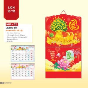 Lịch Bìa Treo 2027 NHA Mẫu NHA52 (37 x 68cm) Quà Tết Doanh Nghiệp Công Nghệ Hiện Đại in logo doanh nghiệp quà tặng Tết tại Quà Tặng Tech VN