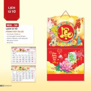 Lịch Bìa Treo 2027 NHA Mẫu NHA54 (37 x 68cm) Quà Tết Doanh Nghiệp Công Nghệ Hiện Đại in logo doanh nghiệp quà tặng Tết tại Quà Tặng Tech VN