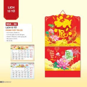 Lịch Bìa Treo 2027 NHA Mẫu NHA56 (37 x 68cm) Quà Tết Doanh Nghiệp Công Nghệ Hiện Đại in logo doanh nghiệp quà tặng Tết tại Quà Tặng Tech VN