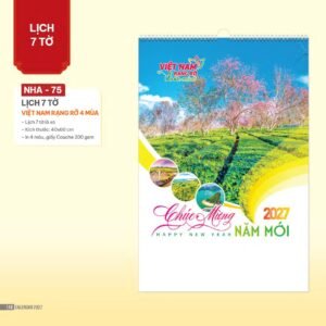 Lịch Treo Tường Lò Xo 2027 NHA Mẫu NHA75 - Việt Nam Rạng Rỡ 4 Mùa (40 x 60cm) Quà Tết Doanh Nghiệp Công Nghệ Hiện Đại in logo doanh nghiệp quà tặng Tết tại Quà Tặng Tech VN