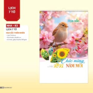Lịch Treo Tường Lò Xo 2027 NHA Mẫu NHA83 (40 x 60cm) Quà Tết Doanh Nghiệp Công Nghệ Hiện Đại in logo doanh nghiệp quà tặng Tết tại Quà Tặng Tech VN