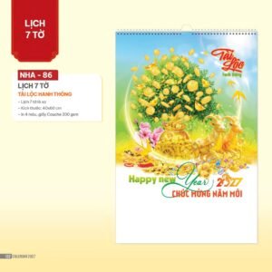 Lịch Treo Tường Lò Xo 2027 NHA Mẫu NHA86 (40 x 60cm) Quà Tết Doanh Nghiệp Công Nghệ Hiện Đại in logo doanh nghiệp quà tặng Tết tại Quà Tặng Tech VN