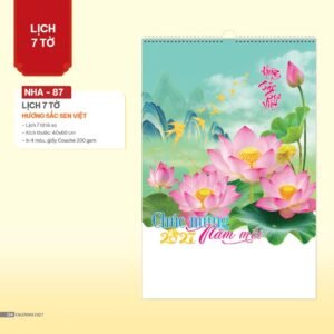 Lịch Treo Tường Lò Xo 2027 NHA Mẫu NHA87 (40 x 60cm) Quà Tết Doanh Nghiệp Công Nghệ Hiện Đại in logo doanh nghiệp quà tặng Tết tại Quà Tặng Tech VN