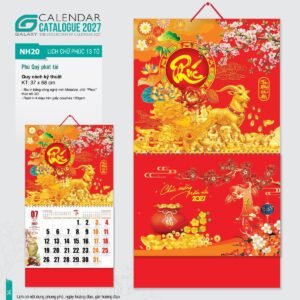 Lịch Bìa Treo 2027 NH Mẫu NH2021 (37 x 68cm) Quà Tết Doanh Nghiệp Công Nghệ Hiện Đại in logo doanh nghiệp quà tặng Tết tại Quà Tặng Tech VN