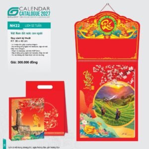Lịch 52 Tuần 2027 NH Mẫu NH22 (30 x 40cm) Quà Tết Doanh Nghiệp Công Nghệ Hiện Đại in logo doanh nghiệp quà tặng Tết tại Quà Tặng Tech VN