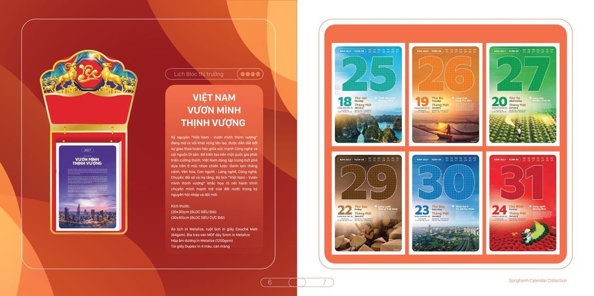 Lịch Bloc Cao Cấp Song Hạnh 2027 SH46 Quà Tết Doanh Nghiệp Công Nghệ Hiện Đại