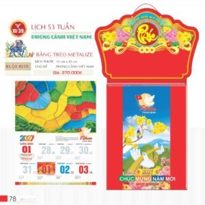 Lịch Treo Tường Lò Xo 2027 TD Mẫu TD39 (40 x 60 cm) Quà Tết Doanh Nghiệp Công Nghệ Hiện Đại in logo doanh nghiệp quà tặng Tết tại Quà Tặng Tech VN