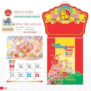 Lịch Treo Tường Lò Xo 2027 TD Mẫu TD40 (40 x 60 cm) Quà Tết Doanh Nghiệp Công Nghệ Hiện Đại in logo doanh nghiệp quà tặng Tết tại Quà Tặng Tech VN