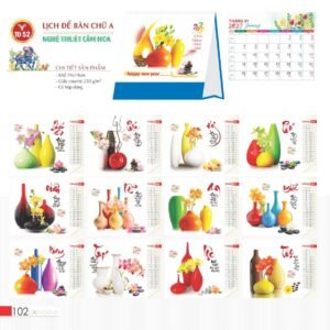 Lịch Bàn Chữ A 2027 TD Mẫu TD52 (19 x 19cm) Quà Tết Doanh Nghiệp Công Nghệ Hiện Đại in logo doanh nghiệp quà tặng Tết tại Quà Tặng Tech VN