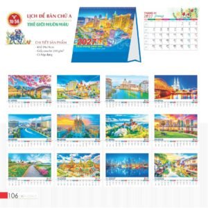 Lịch Bàn Chữ A 2027 TD Mẫu TD56 (19 x 19cm) Quà Tết Doanh Nghiệp Công Nghệ Hiện Đại in logo doanh nghiệp quà tặng Tết tại Quà Tặng Tech VN