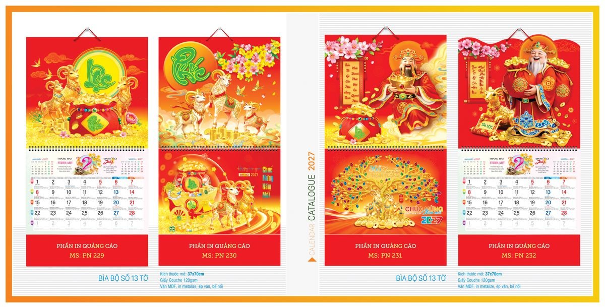 Lịch 13 Tờ Tân Phương Nam TPN13T01 Quà Tết Doanh Nghiệp Công Nghệ Hiện Đại