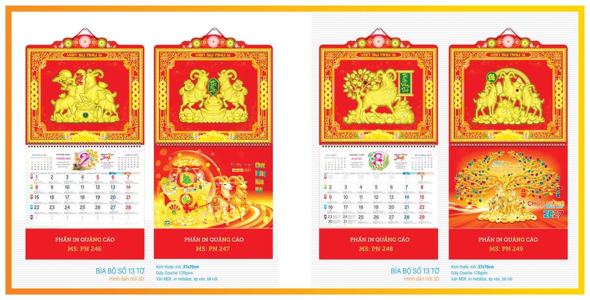 Lịch 13 Tờ Tân Phương Nam TPN13T05 Quà Tết Doanh Nghiệp Công Nghệ Hiện Đại