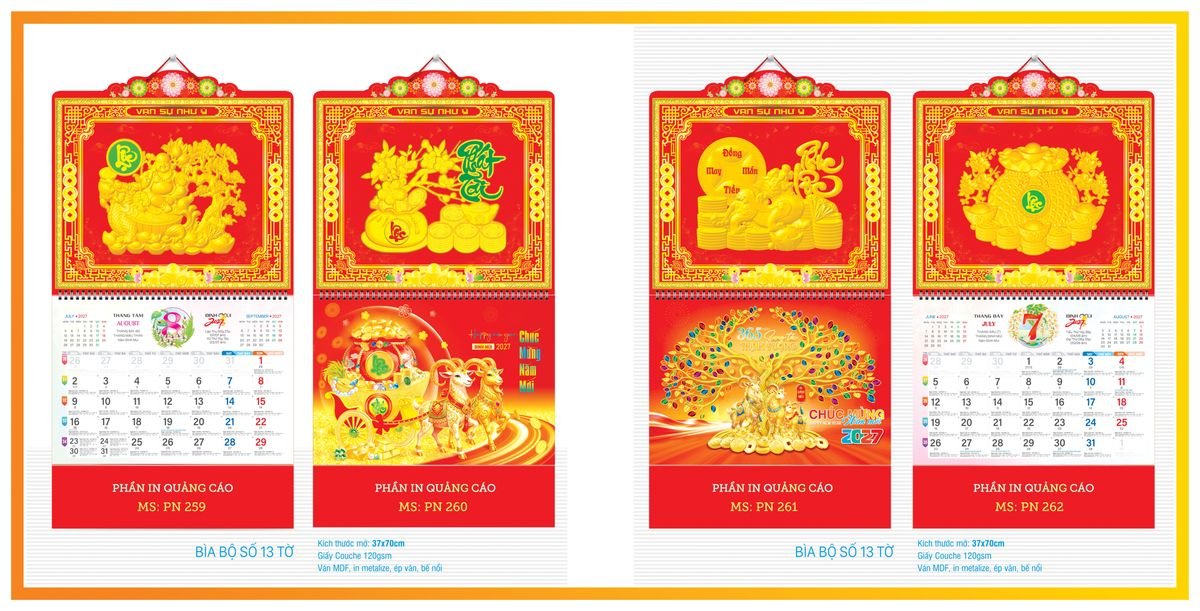 Lịch 13 Tờ Tân Phương Nam TPN13T09 Quà Tết Doanh Nghiệp Công Nghệ Hiện Đại