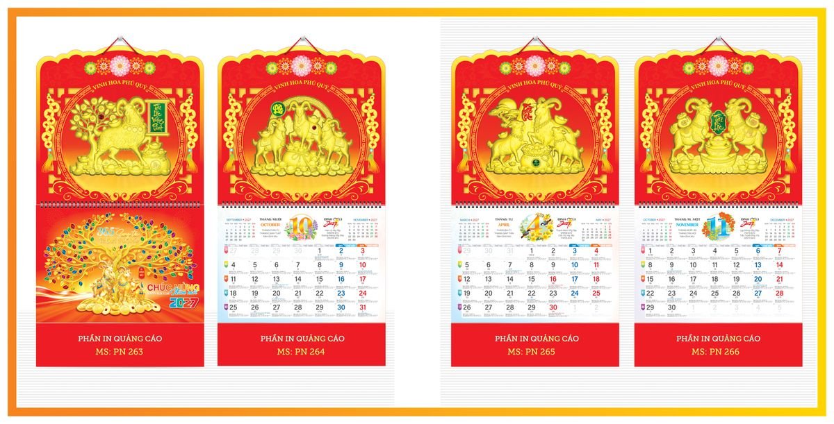 Lịch 13 Tờ TPN13T10 Quà Tết Doanh Nghiệp Công Nghệ Hiện Đại