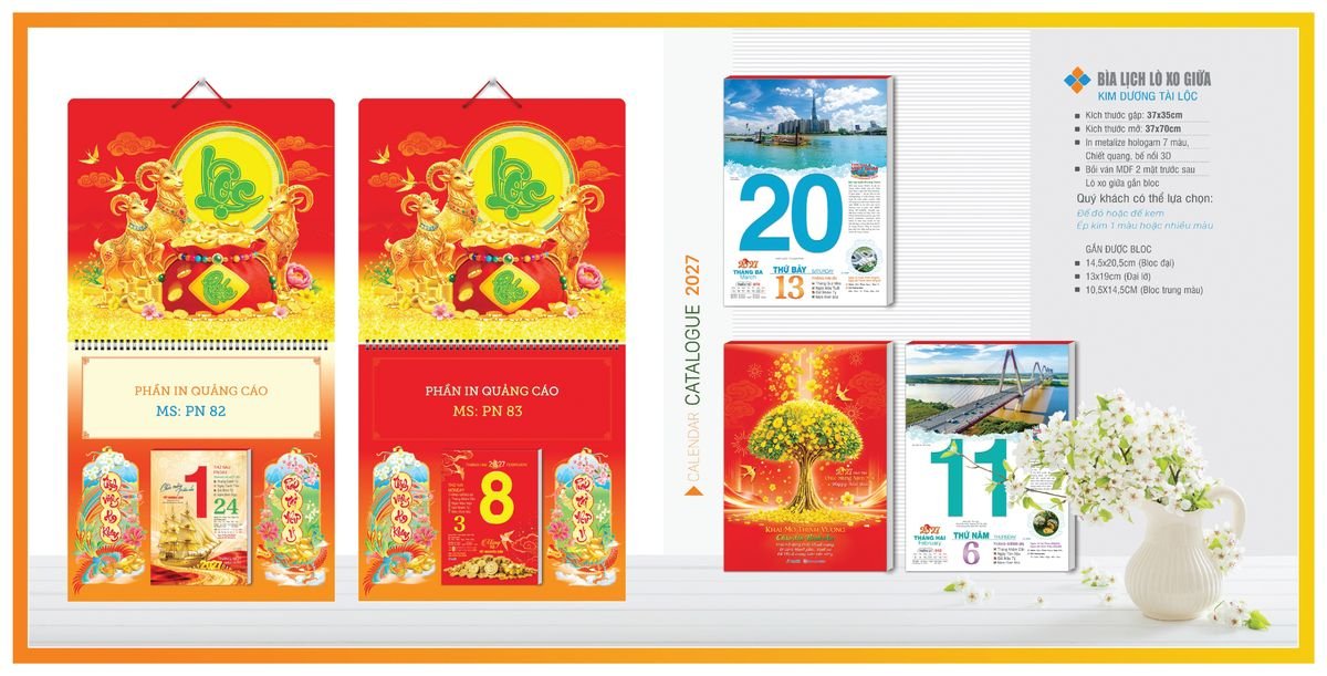 Bìa Lịch Treo Gắn Bloc Tân Phương Nam TPNBIA04 Quà Tết Doanh Nghiệp Công Nghệ Hiện Đại
