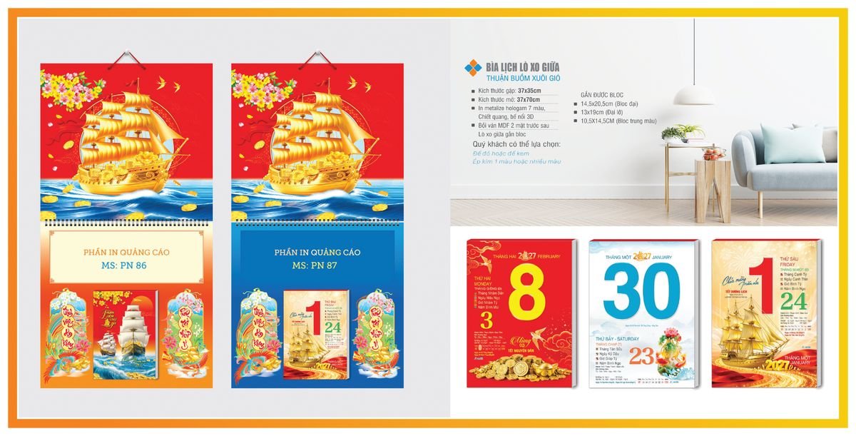 Bìa Lịch Treo Gắn Bloc Tân Phương Nam TPNBIA06 Quà Tết Doanh Nghiệp Công Nghệ Hiện Đại