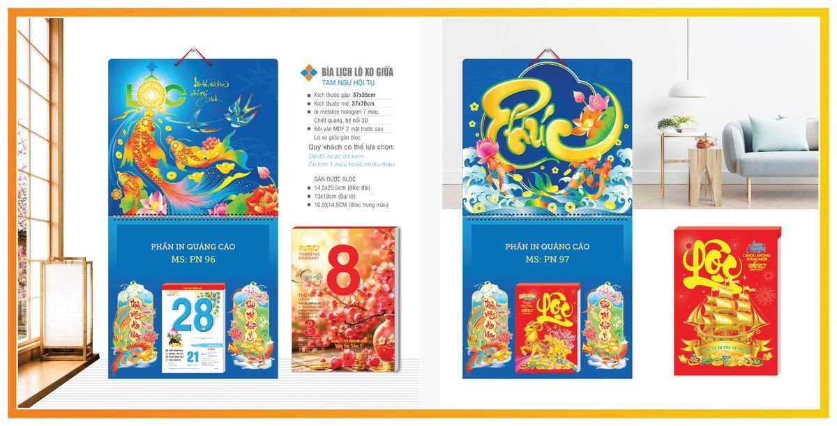 Bìa Lịch Treo Gắn Bloc Tân Phương Nam TPNBIA11 Quà Tết Doanh Nghiệp Công Nghệ Hiện Đại