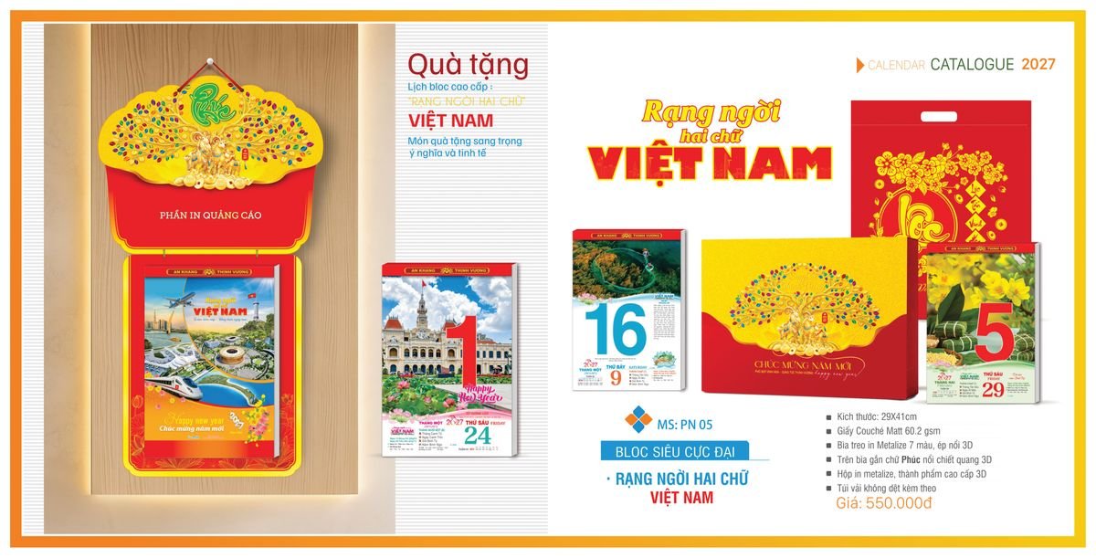 Lịch Bloc TPN 2027 TPNBLOC07 Quà Tết Doanh Nghiệp Công Nghệ Hiện Đại