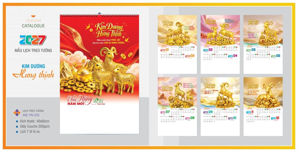 Lịch 7 Tờ Lò Xo Tân Phương Nam TPNLX05 Quà Tết Doanh Nghiệp Công Nghệ Hiện Đại