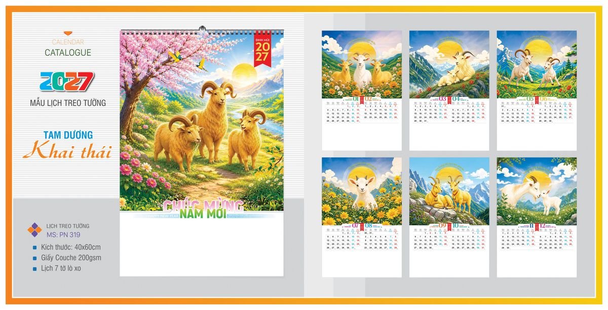 Lịch 7 Tờ Lò Xo Tân Phương Nam TPNLX09 Quà Tết Doanh Nghiệp Công Nghệ Hiện Đại